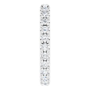 14K White 3/4 CTW Natural Diamond French-Set Eternity Band Size 5 - BN & CO JEWELRY