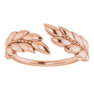 14K Rose Leaf Negative Space Ring - BN & CO JEWELRY