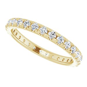 14K Yellow 7/8 CTW French Set Diamond Eternity Band Size 7 - BN & CO JEWELRY