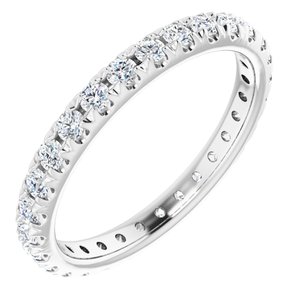 14K White 7/8 CTW Natural Diamond French-Set Eternity Band Size 7 - BN & CO JEWELRY