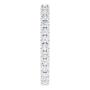 14K White 9/10 CTW Natural Diamond French-Set Eternity Band Size 8 - BN & CO JEWELRY