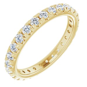 14K Yellow 3/4 CTW French Set Diamond Eternity Band Size 5 - BN & CO JEWELRY