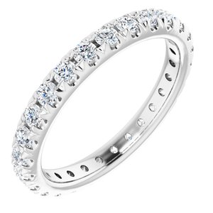 14K White 3/4 CTW Natural Diamond French-Set Eternity Band Size 3.5 - BN & CO JEWELRY