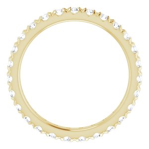 14K Yellow 3/4 CTW French Set Diamond Eternity Band Size 5 - BN & CO JEWELRY