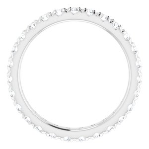 14K White 3/4 CTW Natural Diamond French-Set Eternity Band Size 3.5 - BN & CO JEWELRY