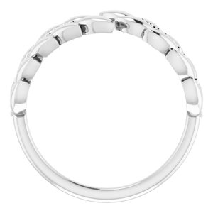 14K White Leaf Negative Space Ring - BN & CO JEWELRY