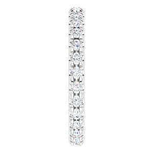 14K White 7/8 CTW Natural Diamond French-Set Eternity Band Size 6 - BN & CO JEWELRY