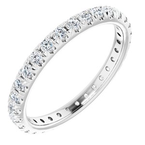 14K White 9/10 CTW Natural Diamond French-Set Eternity Band Size 8 - BN & CO JEWELRY