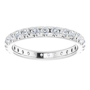 14K White 3/4 CTW Natural Diamond French-Set Eternity Band Size 3.5 - BN & CO JEWELRY