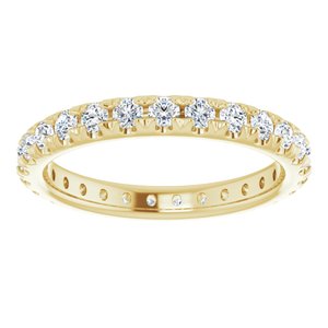 14K Yellow 3/4 CTW French Set Diamond Eternity Band Size 5 - BN & CO JEWELRY