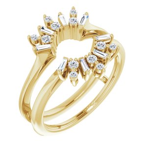 14K Yellow 1/3 CTW Natural Diamond Art Deco Baguette Ring Guard - BN & CO JEWELRY