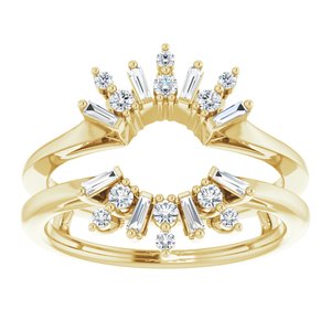14K Yellow 1/3 CTW Natural Diamond Art Deco Baguette Ring Guard - BN & CO JEWELRY