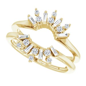 14K Yellow 1/3 CTW Natural Diamond Art Deco Baguette Ring Guard - BN & CO JEWELRY