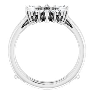 14K White 1/3 CTW Natural Diamond Art Deco Baguette Ring Guard - BN & CO JEWELRY