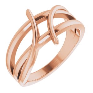14K Rose 12.4 mm Freeform Bypass Ring - BN & CO JEWELRY