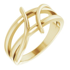 14K Yellow 12.4 mm Freeform Bypass Ring - BN & CO JEWELRY