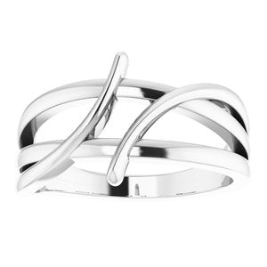 14K White 12.4 mm Freeform Bypass Ring - BN & CO JEWELRY