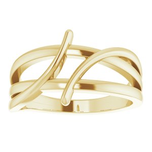 14K Yellow 12.4 mm Freeform Bypass Ring - BN & CO JEWELRY