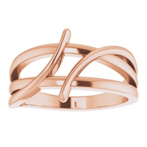 14K Rose 12.4 mm Freeform Bypass Ring - BN & CO JEWELRY