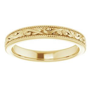 14K Yellow 3.2 mm Design-Engraved Band Size 8 - BN & CO JEWELRY
