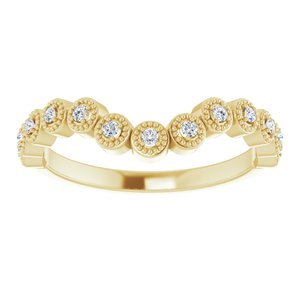 14K Yellow 1/8 CTW Natural Diamond Vintage-Inspired Contour Band - BN & CO JEWELRY