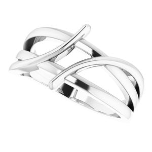 14K White 12.4 mm Freeform Bypass Ring - BN & CO JEWELRY