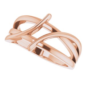 14K Rose 12.4 mm Freeform Bypass Ring - BN & CO JEWELRY