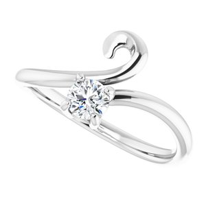 14K White 1/4 CTW Diamond Bypass Ring - BN & CO JEWELRY