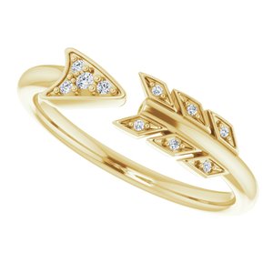 14K Yellow .04 CTW Diamond Arrow Ring - BN & CO JEWELRY
