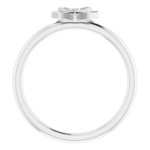 14K White .04 CTW Diamond Star Ring - BN & CO JEWELRY