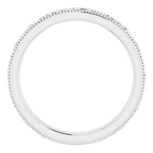 14K White 3.2 mm Design-Engraved Band Size 8 - BN & CO JEWELRY