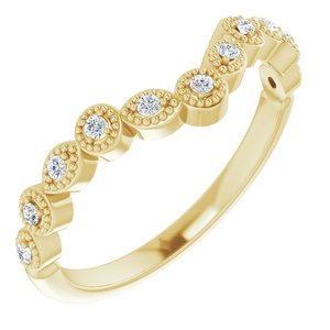14K Yellow 1/10 CTW Natural Diamond Vintage-Inspired Contour Band - BN & CO JEWELRY