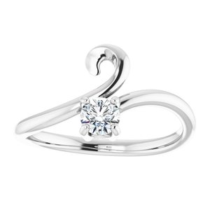 14K White 1/4 CTW Diamond Bypass Ring - BN & CO JEWELRY