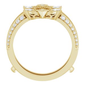 14K Yellow 3/8 CTW Natural Diamond Art Deco Milgrain Ring Guard - BN & CO JEWELRY