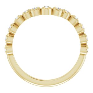 14K Yellow 1/8 CTW Natural Diamond Vintage-Inspired Contour Band - BN & CO JEWELRY