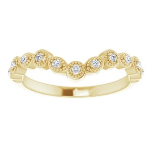 14K Yellow 1/10 CTW Natural Diamond Vintage-Inspired Contour Band - BN & CO JEWELRY