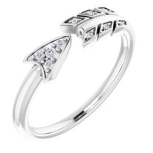 14K White .04 CTW Diamond Arrow Ring - BN & CO JEWELRY