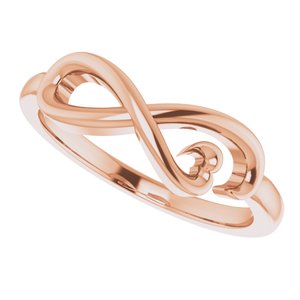 14K Rose Infinity-Inspired Heart Ring - BN & CO JEWELRY