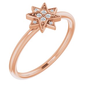 14K Rose .04 CTW Diamond Star Ring - BN & CO JEWELRY