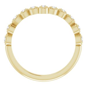 14K Yellow 1/10 CTW Natural Diamond Vintage-Inspired Contour Band - BN & CO JEWELRY