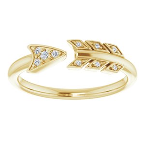 14K Yellow .04 CTW Diamond Arrow Ring - BN & CO JEWELRY