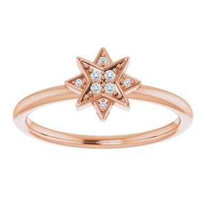 14K Rose .04 CTW Diamond Star Ring - BN & CO JEWELRY