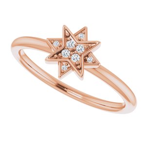 14K Rose .04 CTW Diamond Star Ring - BN & CO JEWELRY