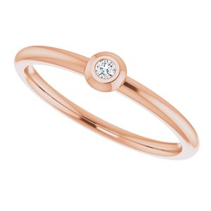 14K Rose .03 CTW Natural Diamond Stackable Ring - BN & CO JEWELRY