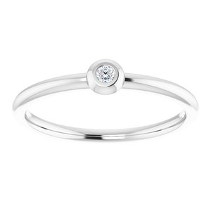 14K White .03 CTW Natural Diamond Stackable Ring - BN & CO JEWELRY