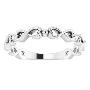 14K White Infinity-Inspired Heart Ring - BN & CO JEWELRY