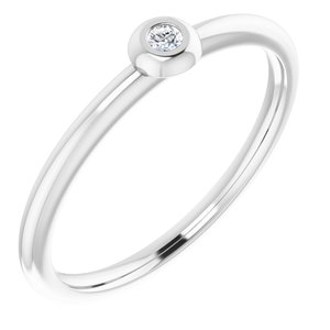 14K White .03 CTW Natural Diamond Stackable Ring - BN & CO JEWELRY