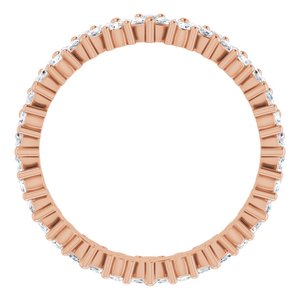 14K Rose 1 CTW Natural Diamond Cluster Eternity Band Size 7 - BN & CO JEWELRY