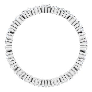 14K White 1 CTW Natural Diamond Cluster Eternity Band Size 7 - BN & CO JEWELRY