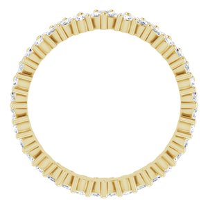 14K Yellow 1 CTW Natural Diamond Cluster Eternity Band Size 7 - BN & CO JEWELRY